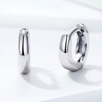 1 Pair Simple Style Solid Color Plating Sterling Silver Silver Plated Hoop Earrings main image 1
