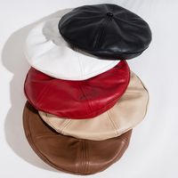 Unisex Casual Solid Color Eaveless Beret Hat main image 2