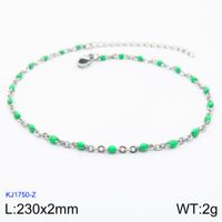 Fashion Round Stainless Steel Women's Anklet sku image 1
