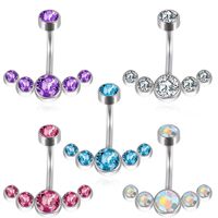 Basic Vacation Sexy Geometric Stainless Steel Zircon Belly Ring In Bulk main image 1