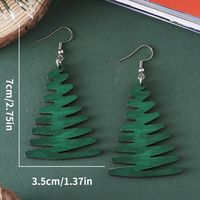 Wholesale Jewelry Vintage Style Christmas Tree Wood Drop Earrings main image 3
