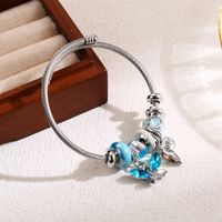 Elegant Cute Palm Glasses Butterfly Stainless Steel Alloy Beaded Inlay Rhinestones Bangle main image 3