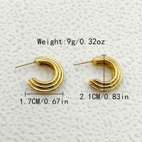 1 Pair Simple Style Lines Polishing Plating 304 Stainless Steel Gold Plated Ear Studs main image 2