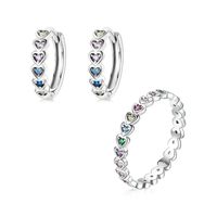 1 Pair Simple Style Heart Shape Inlay Sterling Silver Zircon Earrings sku image 1