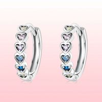 1 Pair Simple Style Heart Shape Inlay Sterling Silver Zircon Earrings main image 2