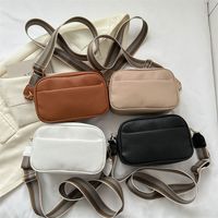Women's Pu Leather Solid Color Vintage Style Square Zipper Shoulder Bag Crossbody Bag main image 6