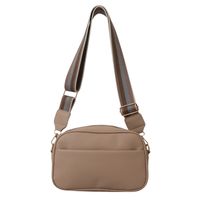 Women's Pu Leather Solid Color Vintage Style Square Zipper Shoulder Bag Crossbody Bag sku image 1