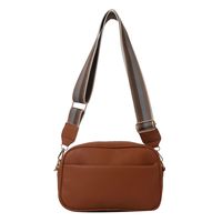 Women's Pu Leather Solid Color Vintage Style Square Zipper Shoulder Bag Crossbody Bag sku image 2