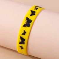 Casual Solid Color Rubber Women's Wristband sku image 2