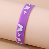 Casual Solid Color Rubber Women's Wristband sku image 8