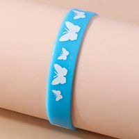 Casual Solid Color Rubber Women's Wristband sku image 6