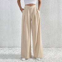 Women's Street Casual Solid Color Full Length Wide Leg Pants main image 6