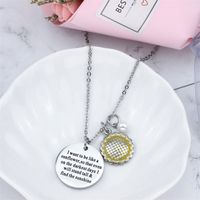 Retro Sunflower Letter Stainless Steel Titanium Steel Polishing Men's Pendant Necklace main image 5