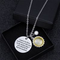 Retro Sunflower Letter Stainless Steel Titanium Steel Polishing Men's Pendant Necklace main image 3