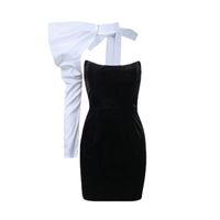 Women's Party Dress Sexy Round Neck Long Sleeve Color Block Above Knee Banquet main image 6