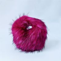 Women's Autumn&winter Plush Color Block Streetwear Round Magnetic Buckle Handbag sku image 6