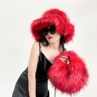 Women's Autumn&winter Plush Color Block Streetwear Round Magnetic Buckle Handbag main image 3