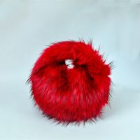 Women's Autumn&winter Plush Color Block Streetwear Round Magnetic Buckle Handbag sku image 5