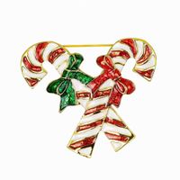 Christmas Brooch Crutches Elk Snowflake Snowman Christmas Tree Wreath Bell Boots Pin Corsage Hot Sale sku image 11