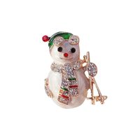 Christmas Brooch Crutches Elk Snowflake Snowman Christmas Tree Wreath Bell Boots Pin Corsage Hot Sale sku image 48