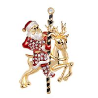 Christmas Brooch Crutches Elk Snowflake Snowman Christmas Tree Wreath Bell Boots Pin Corsage Hot Sale sku image 42