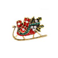Christmas Brooch Crutches Elk Snowflake Snowman Christmas Tree Wreath Bell Boots Pin Corsage Hot Sale sku image 38