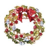 Christmas Brooch Crutches Elk Snowflake Snowman Christmas Tree Wreath Bell Boots Pin Corsage Hot Sale sku image 35