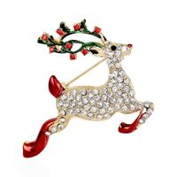 Christmas Brooch Crutches Elk Snowflake Snowman Christmas Tree Wreath Bell Boots Pin Corsage Hot Sale sku image 36