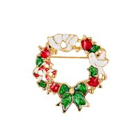 Christmas Brooch Crutches Elk Snowflake Snowman Christmas Tree Wreath Bell Boots Pin Corsage Hot Sale sku image 13