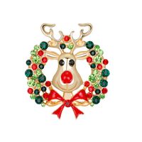 Christmas Brooch Crutches Elk Snowflake Snowman Christmas Tree Wreath Bell Boots Pin Corsage Hot Sale sku image 46