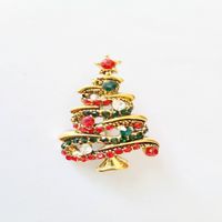 Christmas Brooch Crutches Elk Snowflake Snowman Christmas Tree Wreath Bell Boots Pin Corsage Hot Sale sku image 31