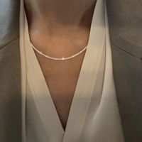 Klassischer Stil Strassenmode Einfarbig Titan Stahl Überzug Halskette main image 2