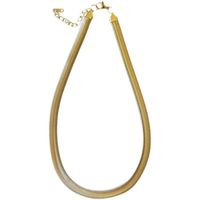 European And American Ins Bloggers Same Style Super Thick Widened 18k Gold Plated Super Bright Snake Bones Chain Flat Chain Pure Necklace Hot Girl Necklace Titanium Steel main image 2