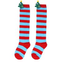 Kid's Christmas Stripe Polyester Over The Knee Socks A Pair sku image 5