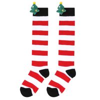 Kid's Christmas Stripe Polyester Over The Knee Socks A Pair sku image 2