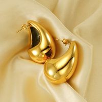 1 Pair Basic Classic Style Water Droplets Polishing Plating 304 Stainless Steel 18K Gold Plated Ear Studs main image 3