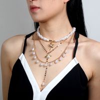 Elegant Exotic Shaped Pearl Planet Pendant Multi-layer Necklace For Women main image 7