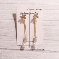 1 Pair Elegant Glam Luxurious Tassel Flower Inlay Alloy Rhinestones Pearl Drop Earrings main image 4