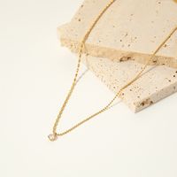 Stainless Steel 18K Gold Plated Simple Style Plating Inlay Solid Color Rhinestones Pendant Necklace main image 3