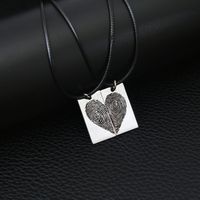Basic Classic Style Heart Shape Stainless Steel Couple Pendant Necklace main image 1