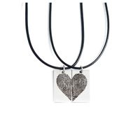 Basic Classic Style Heart Shape Stainless Steel Couple Pendant Necklace sku image 1