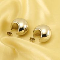 1 Pair Elegant Water Droplets Polishing Plating 304 Stainless Steel 18K Gold Plated Ear Studs main image 2