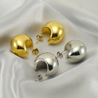 1 Pair Elegant Water Droplets Polishing Plating 304 Stainless Steel 18K Gold Plated Ear Studs main image 3