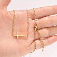 Stainless Steel Gold Plated Simple Style Plating Solid Color Necklace sku image 2