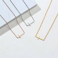 Rostfreier Stahl Vergoldet Einfacher Stil Überzug Einfarbig Halskette main image 3