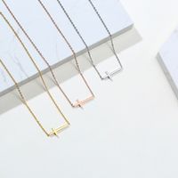 Rostfreier Stahl Vergoldet Einfacher Stil Überzug Einfarbig Halskette main image 2