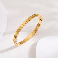 Ig Style Vintage Style Solid Color Stainless Steel Zircon 18k Gold Plated Bangle main image 4