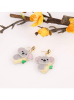 1 Paire Mignon Panda Bambou Couches Patchwork Arylique Gel De Silice Boucles D'oreilles main image 4