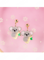 1 Pair Cute Panda Bamboo Layered Patchwork Arylic Silica Gel Drop Earrings main image 1