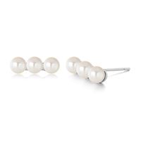 1 Pair Simple Style Round Plating Inlay Brass Pearl Gold Plated Ear Studs main image 4